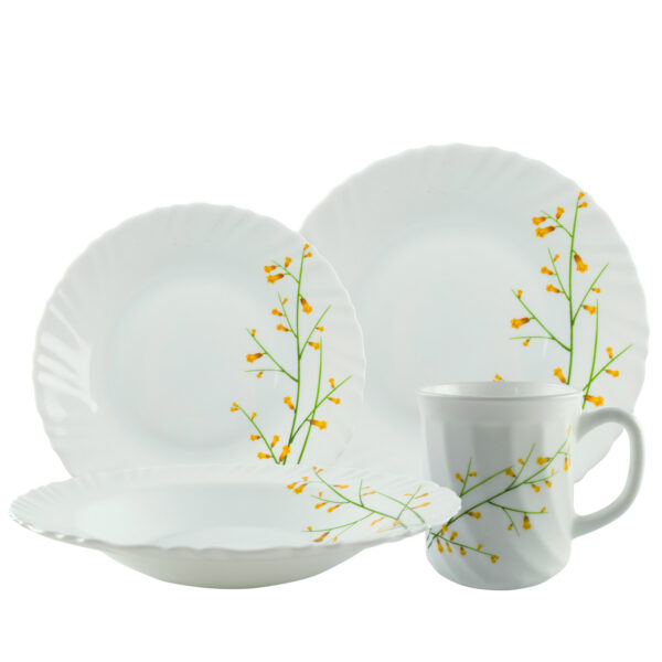 LaOpala 8 Piece Classique Decorated Dinnerware Set - Citron Weave