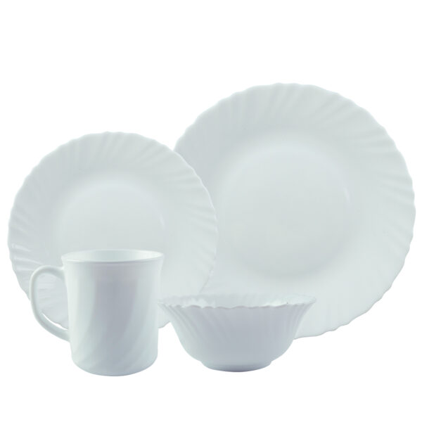 LaOpala 8 Piece Classique Decorated Dinnerware Set - Plain White