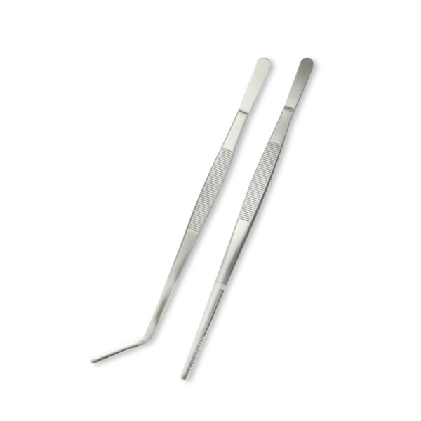 Set of 2 9.5 Inch / 24 cm Flat and Offset Tweezer