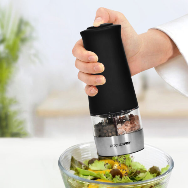 2-in-1 Electric Rock Salt and Peppercorn Grinder (30 gram each) - Image 2